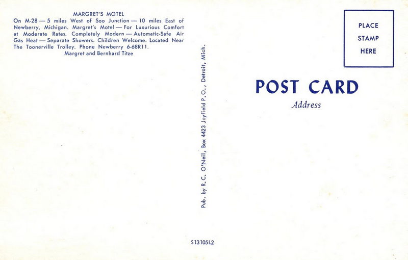 Margrets Motel - Old Postcard (newer photo)